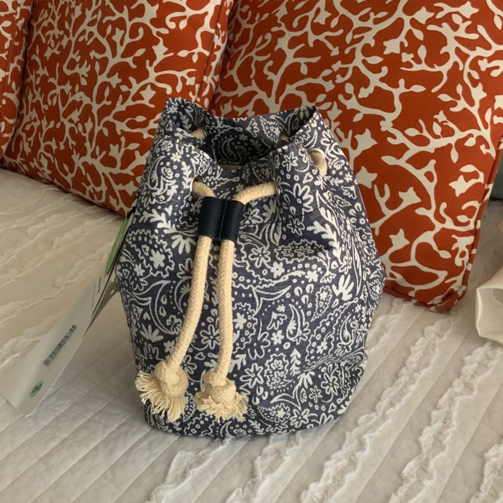 Kipling Navy and Cream Floral Shoulder Bag